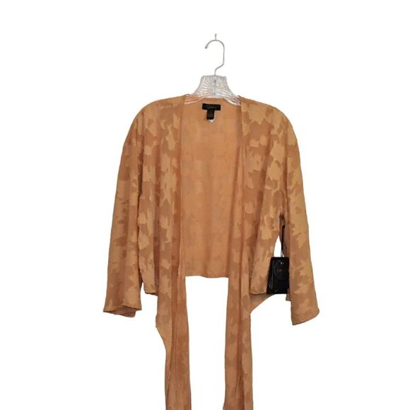 Japna Long Sleeve Floral Wrap Kimono Peach Size S - Picture 1 of 9